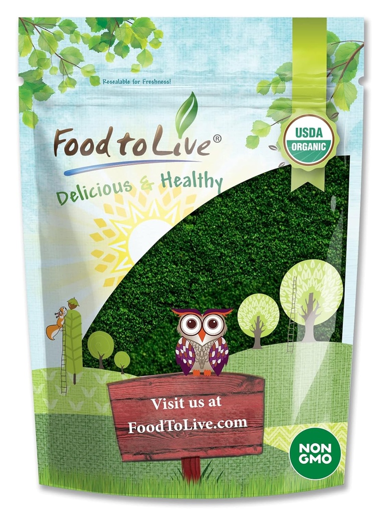 Comida para vivir mezcla de algas orgánicas, 4 libras - Spirulina y Clorella 50/50 Blend, No-GMO, Rica en clorofila, cruda, pura, Vegan Superfood, Bulk, Grande para los fanáticos, Buena fuente de proteína