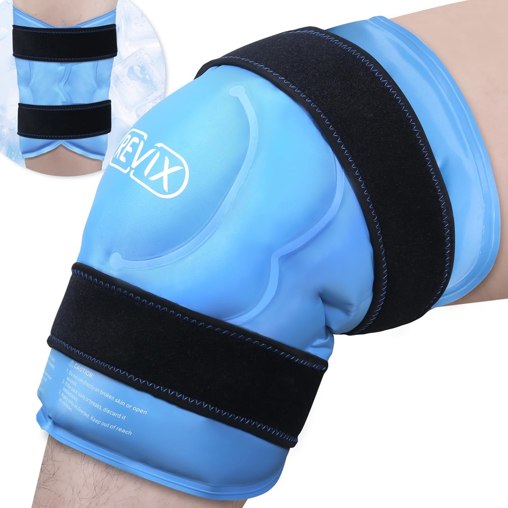 REVIX 20‘’ XXXL Knee Ice Pack Wrap Around Entire Knee, Extra Large Ice Pack for Leg Discomfort Reducing, Cold Compresss Therapy, Reutilizable Ice Wraps for Back, Relajación del hombro, Recuperación de Post-Workout