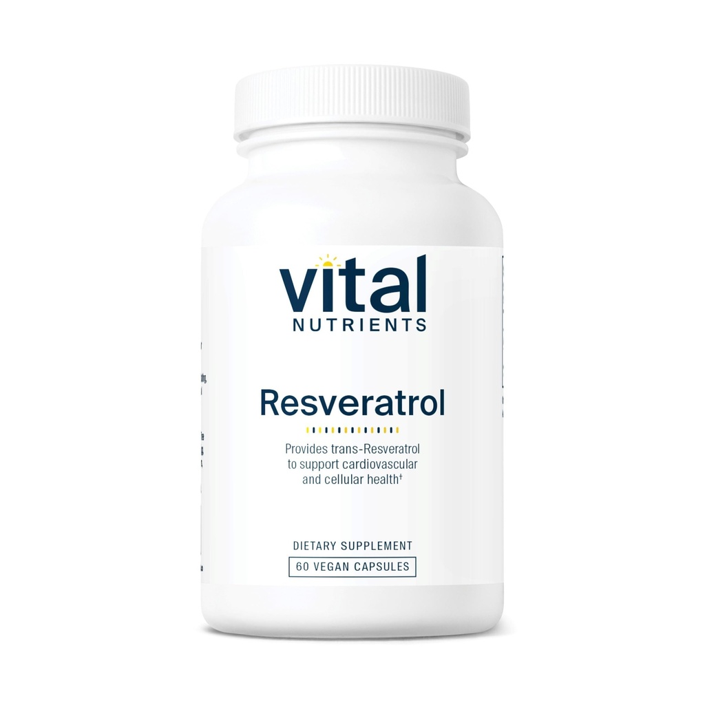 Vital Nutrients Resveratrol - Ultra High Potency Antioxidant - Trans Resveratrol for Cardiovascular and Cell Health Support* - Vegan Supplement - Gluten, Dairy and Soy Free - Non-GMO - 60 Capsules