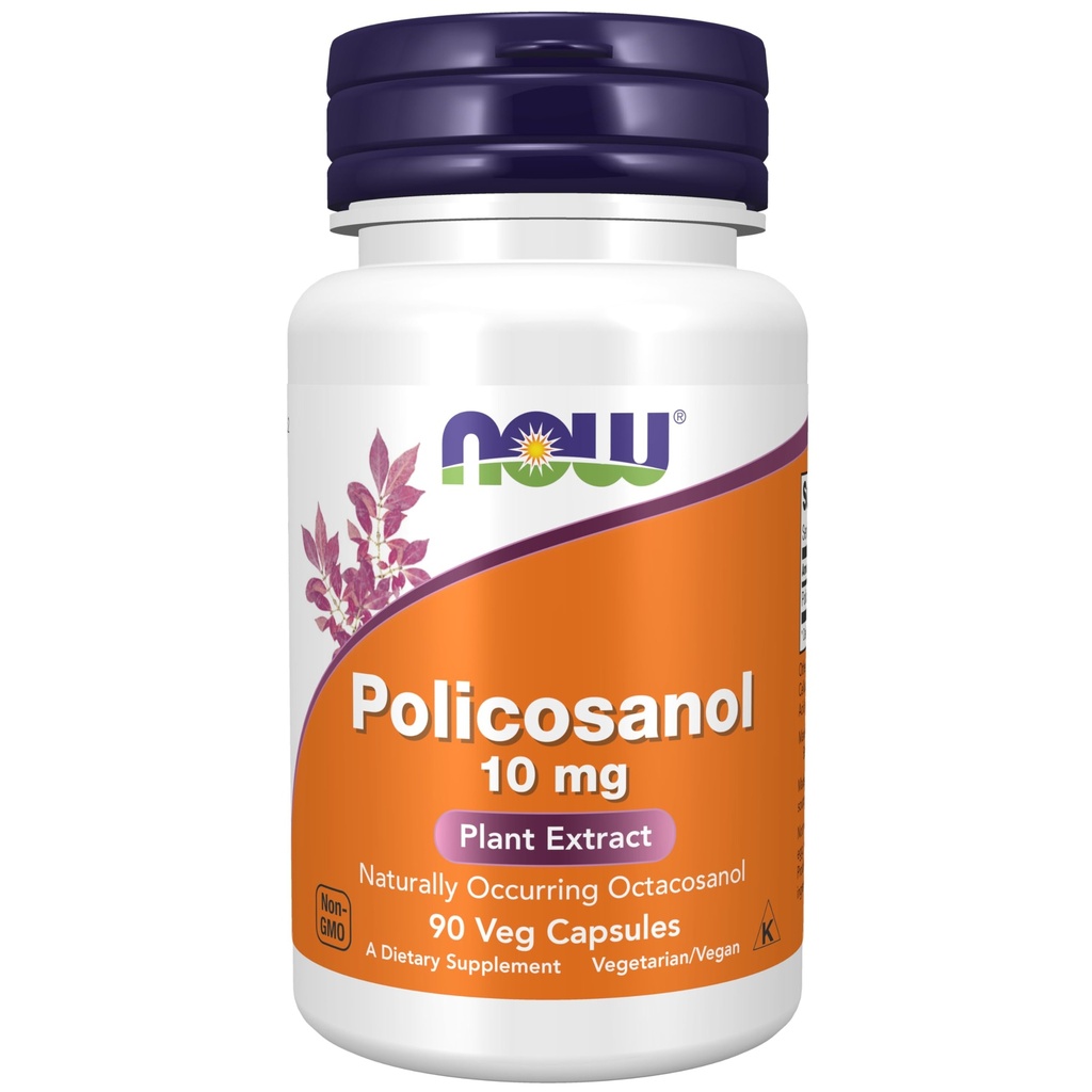 NOW Foods Supplements, Policosanol 10 mg, Blend of Long-Chain Fatty alcohols (LCFAs) Derived from Sugar Cane, 90 Veg Capsules