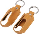 Genérico Asma Inhaler Holder, Inhaler Case Inhaler Carrying Holder Clasp Closure Safety Carabiner Clip 2pcs Portable PU Leather Inhaler Protective Holder (Turmeric)