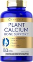 Calcio con base en la planta de Carlyle con vitamina K2, D3, Magnesio Silencio 180 cápsulas veganos Silencio Bone Strength Suplemento Silencio Non-GMO, > Gluten Free