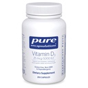 Encapsulaciones puras Vitamina D3 25 mcg (1,000 UI) - Suplemento de la bonificación de soporte, articulación, pecho, corazón, frío &amp; salud inmunológica - con vitamina D - 250 cápsulas