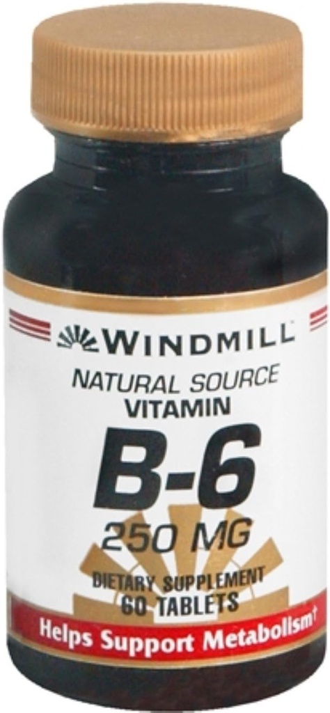 Vitamina B-6 250 mg Tabletas 60 Tablas (Pack of 2)