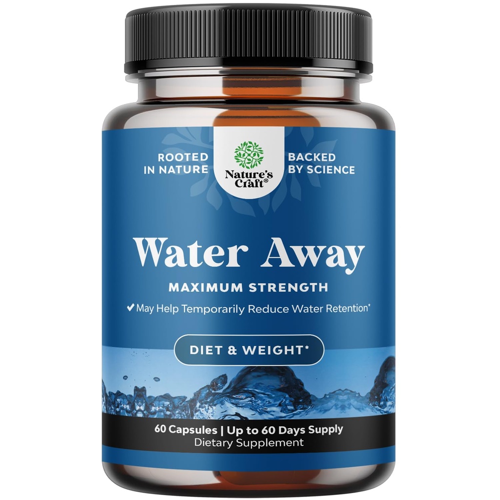 Agua Diurética Natural Away Pills Vitamina B6 Potasio &amp; Dandelion Root Extracto Agua Retención Anti-Bloating and Swelling Capsules Pérdida de Peso para Hombres Mujer con Té Verde Antioxidante por Bio Sense