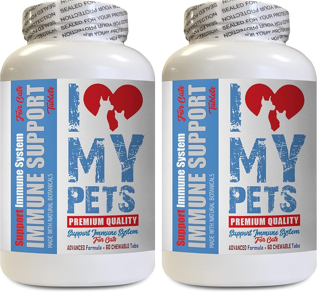 I LOVE MY PETS LLC cat Skin Supplement - CAT Immune Support - Booster - Healthy Supplement - cat Liver Treats - 120 Treats (2 Bottles)