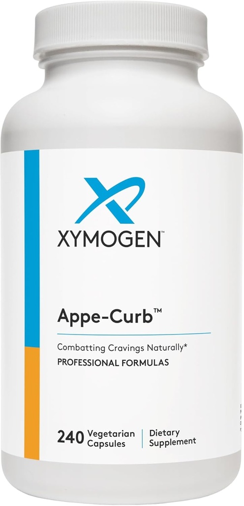 XYMOGEN Appe-Curb - Soporte para ayudar a combatir los ahorros - Cromo, DL-Phenylalanina, L-Glutamina, Vitamina B6 + 5-HTP para el metabolismo saludable, Mood &amp; Appetite Support (240 cápsulas)