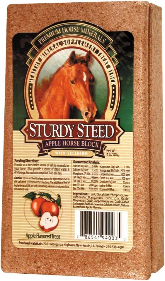 Sturdy Steed Healthy Mineral Supplement Apple Treat Block For Horses, 4 Pounds