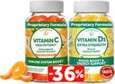 Lunakai Vitamina C y Vitamina D3 Gummies Bundle - 300 mg Orgánica, No GMO, Vegan Chewable Gummy - Inmunity, Bone y Mood Support Suplemento para adultos