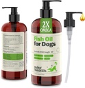 Deley Naturals Dog Fish Oil Islandiaic 2X Omega - Dog Itching Skin Relief with Omega 3 6 9 for Alergies, Coat & Heart - Omega 3 Fish Oil for Dogs Skin Irritation - 16oz Omega Oil for Dogs Made in USA