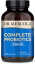 Dr. Mercola Probióticos Completos - 90 Servidores- Suplemento Probiótico diario - 70 Billones CFU - Acid &amp; Bile Resistant - Promueve la Salud Digestiva y apoya el Sistema Inmunitario