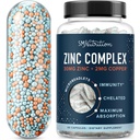 Zinc Supplement Microbeadlets with Copper for Immune Support | Highly Absorbable Zinc Bisglycinate & Orotate with 2mg Chelated Copper + Vitamin B6 | Vegan, Gluten-Free | 60 Capsules (2 Month Supply)