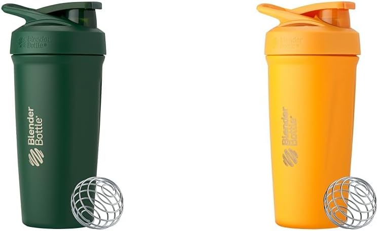 BlenderBottle 24-Once Acero inoxidable Shaker Cup Bundle con Wire Whisk - Bosque y Mango