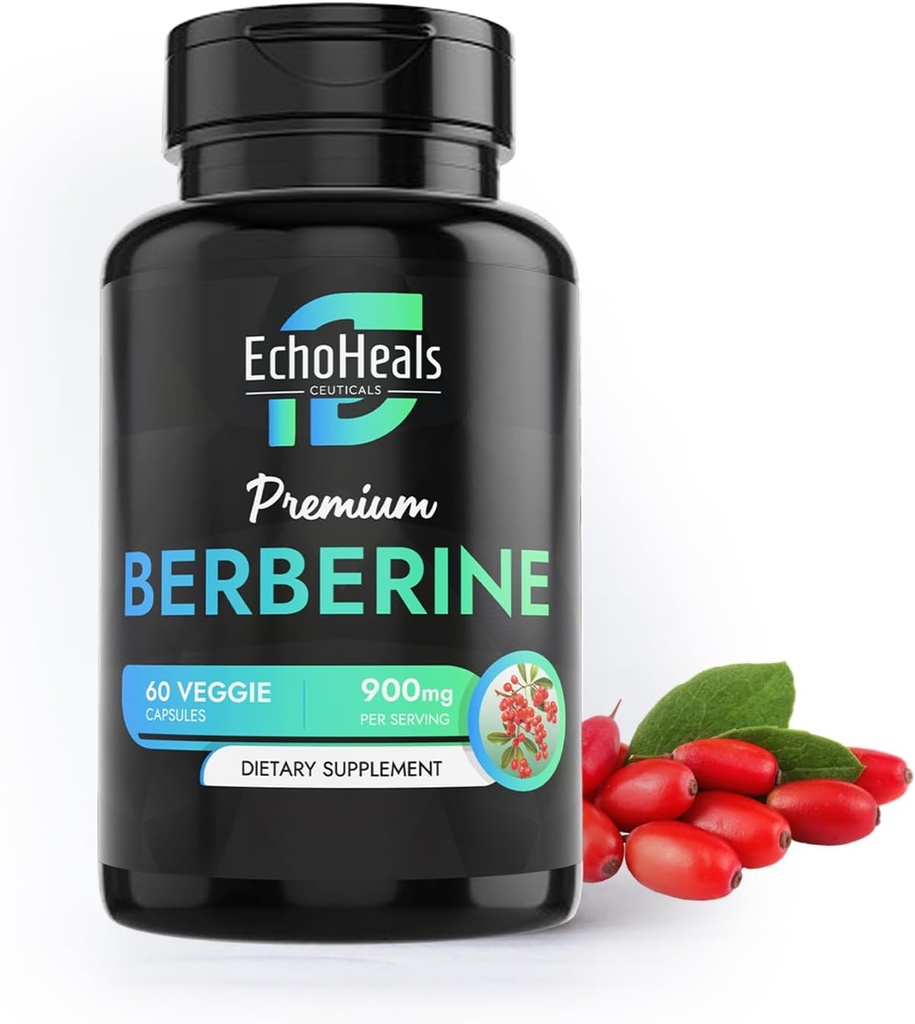 Suplemento bereberina - Planta natural de base con canela de Ceylán, Turmeric, Piperina, Vitaminas B6, C, D - Vegan-Friendly - 60 cápsulas vegetales, 900 mg.