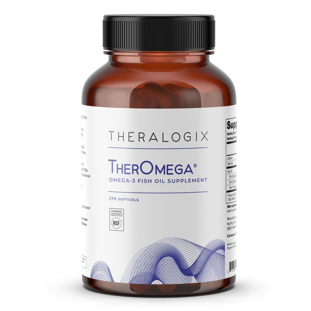 Theralogix TherOmega Omega-3 Fish Oil Supplement - Supports Heart, Brain, Immune & Joint Health* - 700 mg DHA & EPA from Wild Alaska Pollock - Sustainably Sourced - NSF Certified - 270 Softgels