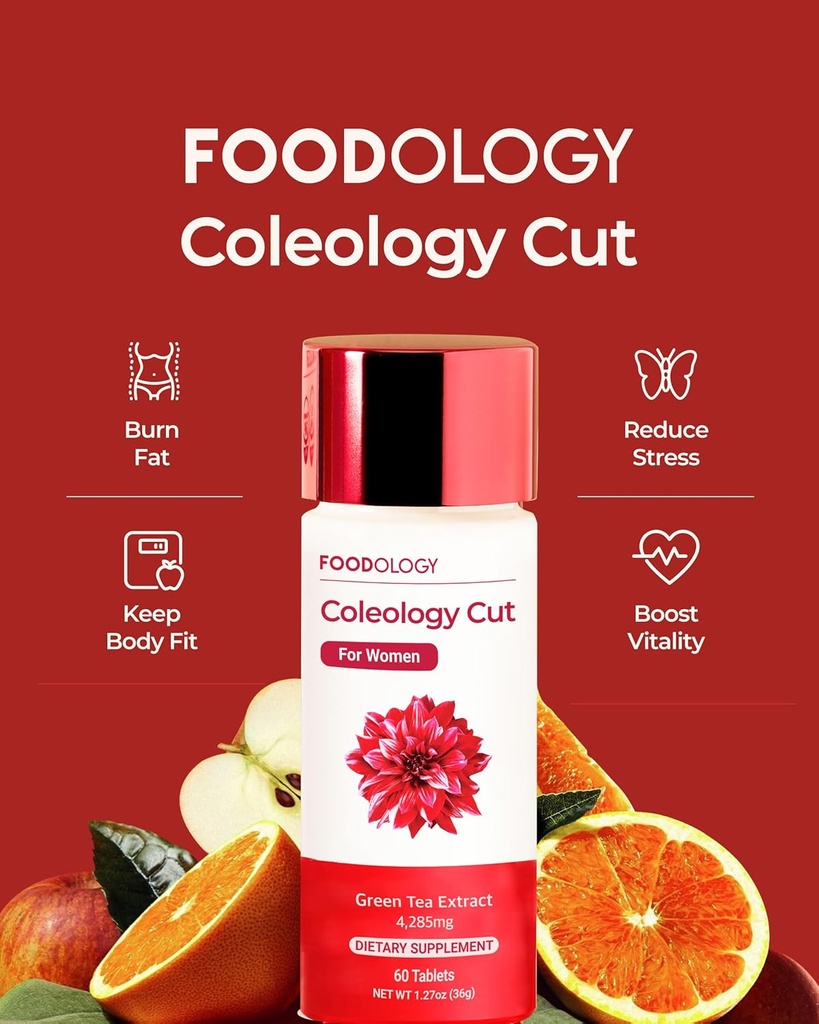 Corte de Coleología FODOLOGÍA (Pack of 1-60 Tablets, 30 Days) - Extracto de Té Verde. Vitaminas &amp; Minerales.