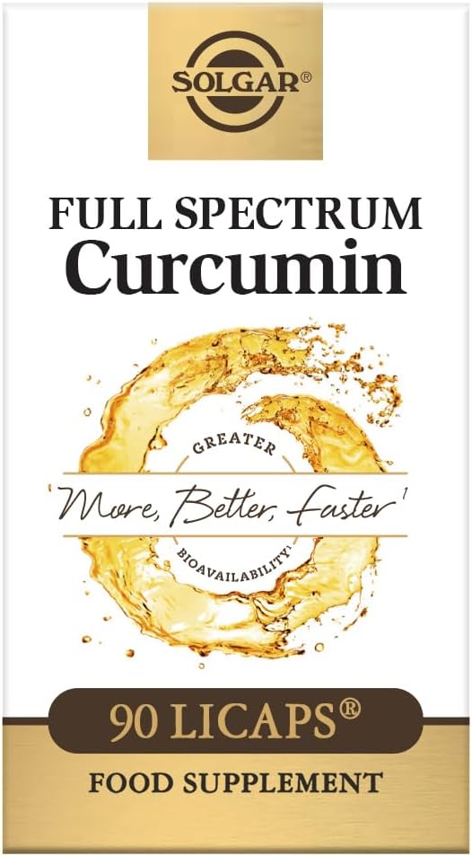 Solgar Full Spectrum Curcumin - 90 LiCaps - Superior Absorption - Brain, Joint & Immune Health - Non-GMO, Vegan, Gluten Free, Dairy Free - 90 Servings