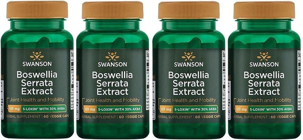 Swanson Boswellia Serrata Extracto 125 mg 60 Veg Caps 4 Pack