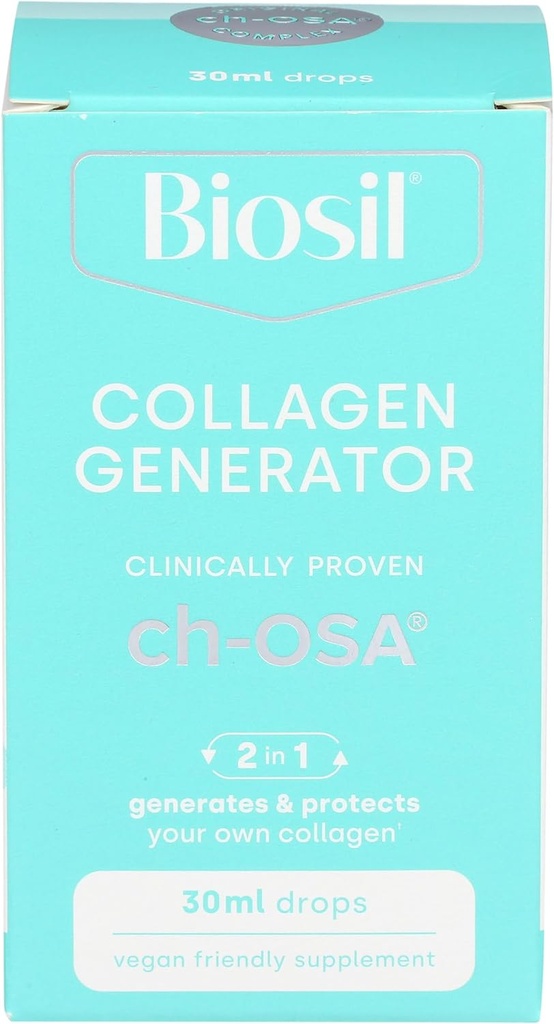 BioSil por Factores Naturales, Belleza, Huesos, Juntas Líquidas, Apoyos Pelo Saludable, Piel y uñas, Collagen Vegan, Elastin y Keratin Generator, 1 Oz