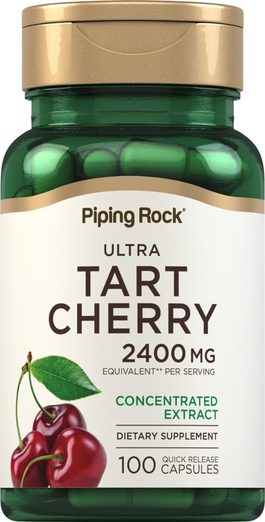 Piping Rock Tart Cherry Extract Capsules 2400 mg  100 Pills ← Concentrado Jugo Extracto Silencio no GMO, Gluten Suplemento gratuito