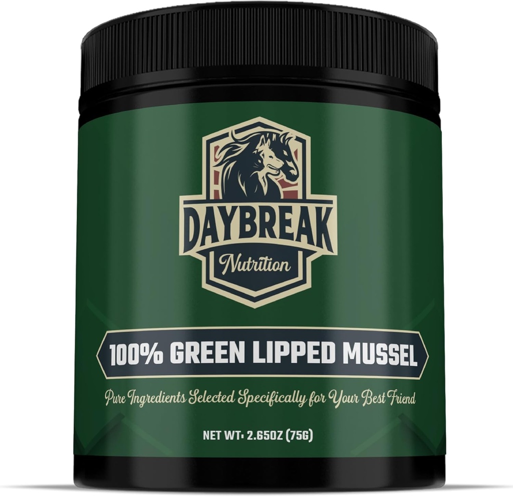 Pure Green Lipped Mussel Powder for Dogs and Cats - 100% New Zealand Green Lipped Mussels - Anti Inflammatory Supplement &amp; Vitamins to Help Your Pet Deal with Arthritis, Joint Pain Relief - 75 Grams