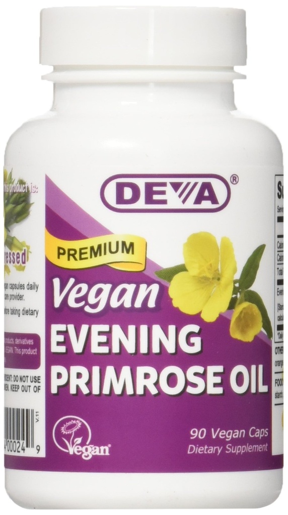 Deva Vegan Vitaminas Evening Primrose Oil Vcap, 90 Cuenta