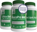 Pack de booster de Glucose saludable con GlucoPro Max, Ácido Lipoico alfa &amp; MultiVitamin ultrabético