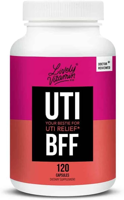 LIVELY VITAMIN CO. UTBye - Salud de la vejiga y la próstata - Infecciones - UTI - Extracto de la arándanos - Tea verde - Parsley - D-Mannose - para hombres y mujeres - 90 cápsulas