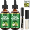 Castor Oil Organic and Pure Cold Pressed Unrefined Eyelash Growth Serum, Hexane Free Glass Bottle Lash, Christmas Gifts For Women Stocking Stuffers