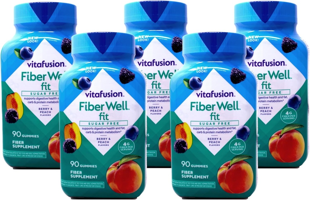 Fiber Well Fit Gummies, 5 Pack (90 Count)