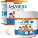 L-Lysine Powder para gatos, 120g Lysine Powder admite gatos Immune System, Respiratory Health &amp; Visual Function – Lysine Powder Mejorar Cats Eye Discharge, Pets Health Supplies, Salmon Flavor - 4.23oz