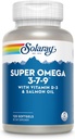 SOLARAY Super Omega 3 7 9 Supports Healthy Skin, More EPA, DHA, Essential Fatty Acids from Fish Oil Mini Softgel, 120ct