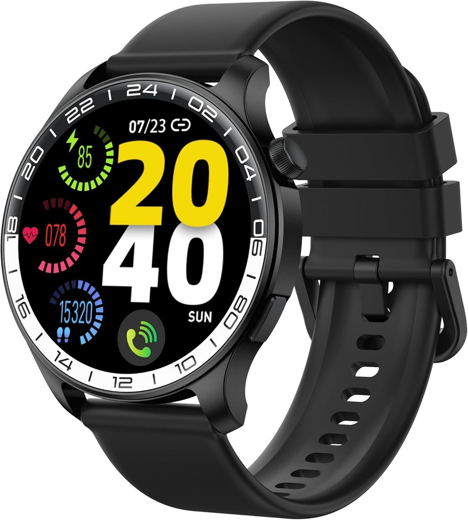 Smart Watch, 40mm AMOLED Touchscreen Smartwatch para Hombre Mujer (Respuesta/Llamada), Fitness Tracker con 110+ modos deportivos, IP68 Waterproof/Spo2/Pedometer/Sleep Monitor, Activity Tracker para Android iOS