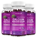 Calcium Magnesium Zinc Gummies with High Absorption Magnesium Glycinate 200mg, Potassium -Plant Calcium Supplement w/ D3 & Sea Moss for Bone, Muscles, Calm Mood & Sleep Support- Kids & adults (3 Pack)