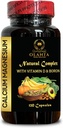 Complejo de magnesio de calcio - Vitaminas de Apoyo Inmunitario, Suplementos de Calcio para Mujeres Más de 50, Suplemento de Constructor de Huesos, Minerales para Soporte de Huesos, Gratuito Gluten, No GMO - 1 Botella 120 Capsules