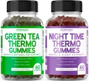 Green Tea Fat Burner Gummies (60 Conde) - Appetite Suppressant Weight Pérdida Suplemento y tiempo de noche Fat Burner Gummies (60 Conde) Weight Pérdida &amp; Metabolism Suplemento - Third Party Tested - USA Made