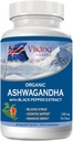 Vikingo Ashwagandha orgánica con Black Pepper Extracto islandés. 60 cápsulas Vegan - Absorción máxima para estrés, Mood & Energy Support