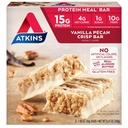 Atkins Vanilla Pecan Crisp Protein Meal Bar, Alto Fiber, 1g Sugar, 4g Net Carb Meal Reemplazo, Keto Friendly, 5 Cuenta
