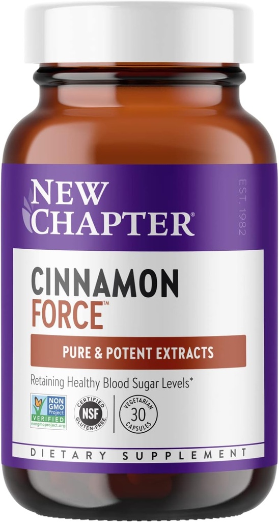 Nuevo capítulo Suplemento de canela - Fuerza de canela para Acción Antioxidante + Ingredientes no GMO - 30 ct Capsules vegetarianos
