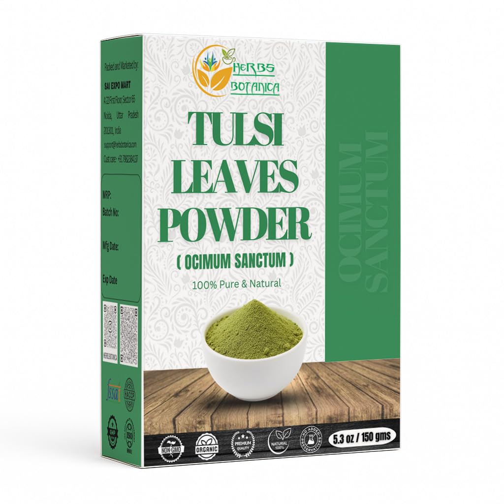 Herbs Botanica Tulsi Powder Tulasi Santa Basil Tulsi Powder Ocimum Sanctum Vitality &amp; Wellness - Pura, Natural y Invigorante Inmunidad Naturalmente 5.3 oz