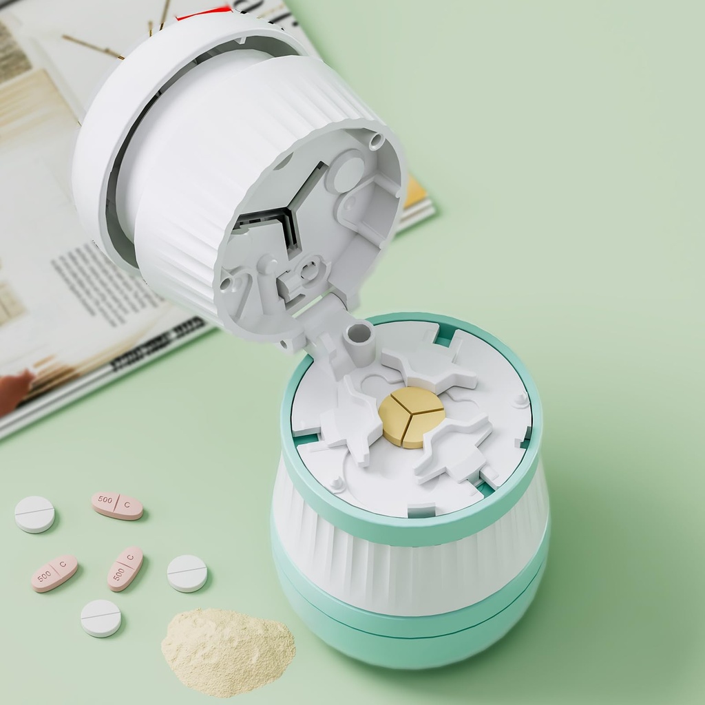 Pill Cutter 1/3, Pill Splitter with Stainless Steel Blade for Cutting Small Pills or Large Pills in one Third, Suitable for Cuting Vitamins, Tablets (1-3 Green)