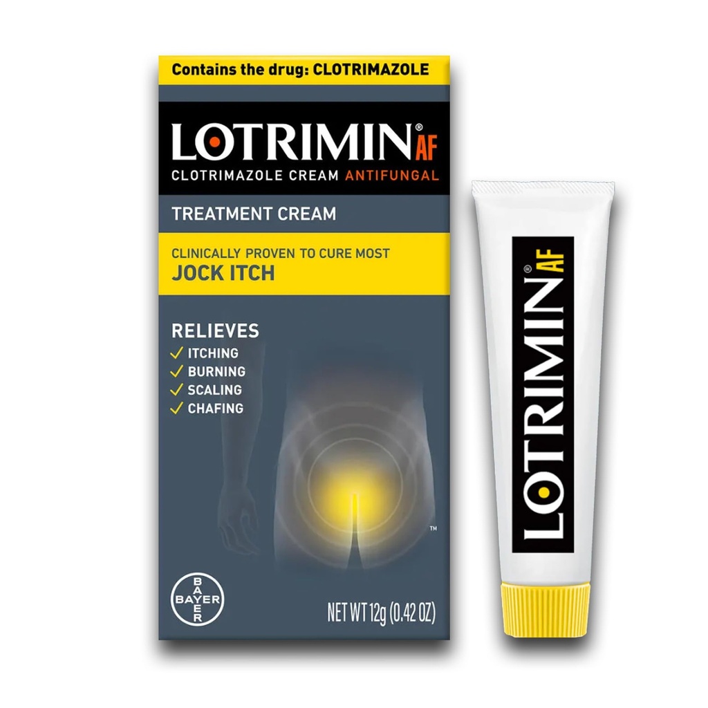 Lotrimin AF Jock Itch, Jock Itch y Athlete's Foot Cream, 0.42 Ounce (Pack of 1) (Packaging May Vary)