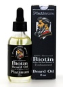 Aceite de barba platino para hombres – Natural Biotina Crecimiento de barba mejorado aceite - Argan & Vitamina E – Suaviza y Controles – Aceite de crecimiento de barba para hombres - Esmerilado de vainilla (2oz – Pack de 1)