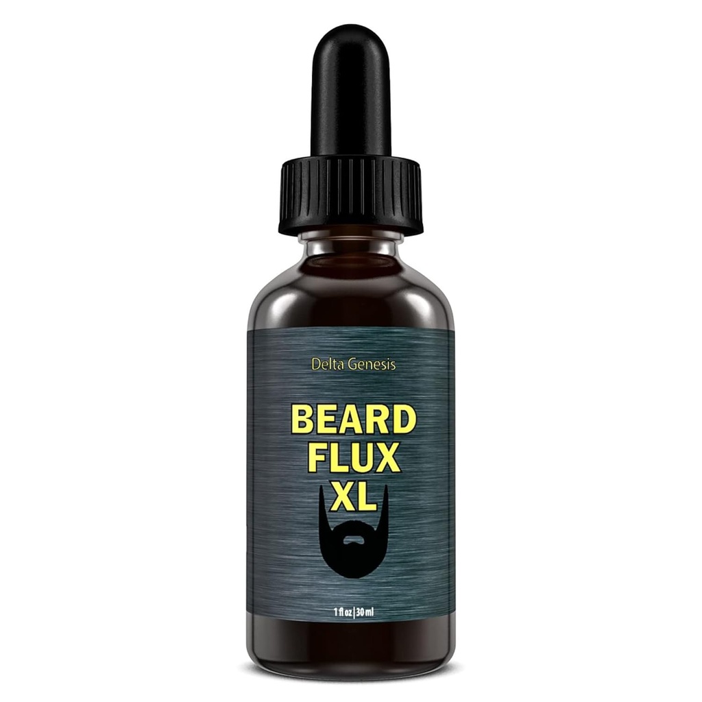 Beard Flux XL (1 fl oz / 30 ml) | Mustache and Beard Growth Stimulating Oil | Facial Hair Growth Product for Men | Soothing Formulation with Argan, Caffeine, and Jojoba