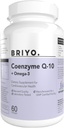 CoenzymeQ10 + Omega 3-150 mg Omega 3 + 100 mg Omegas 3 con licopeno y selenio para la salud cardíaca, energía celular, apoyo antioxidante