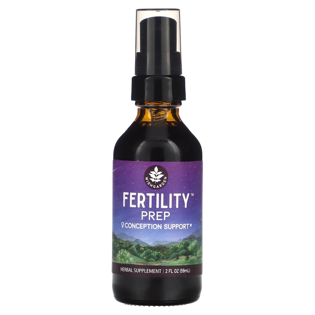 WishGarden Herbs Fertility Prep - All-Natural Fertility Herbal Suplemento con Vitex, Red Maca & Raspberry Leaf, apoya el equilibrio saludable de hormonas para las mujeres, óptima salud y concepción, 2oz
