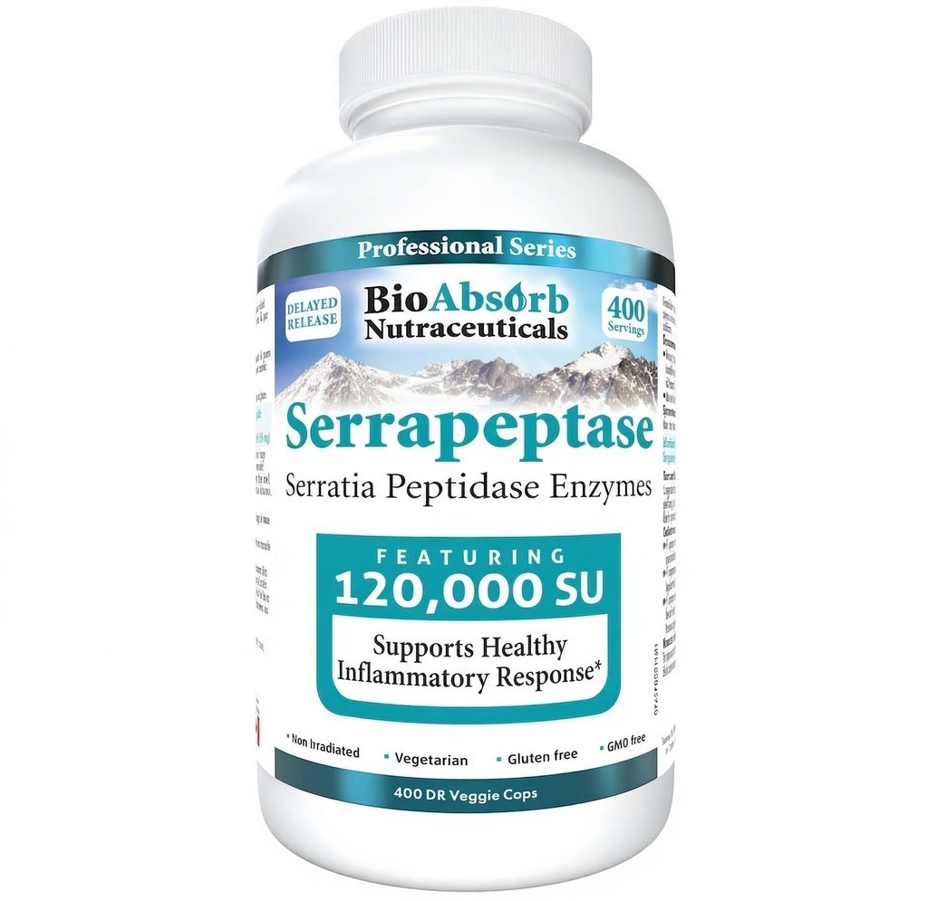 BioAbsorb Serrapeptase Suplemento 120000 SPU, High Potency, Delayed Release
