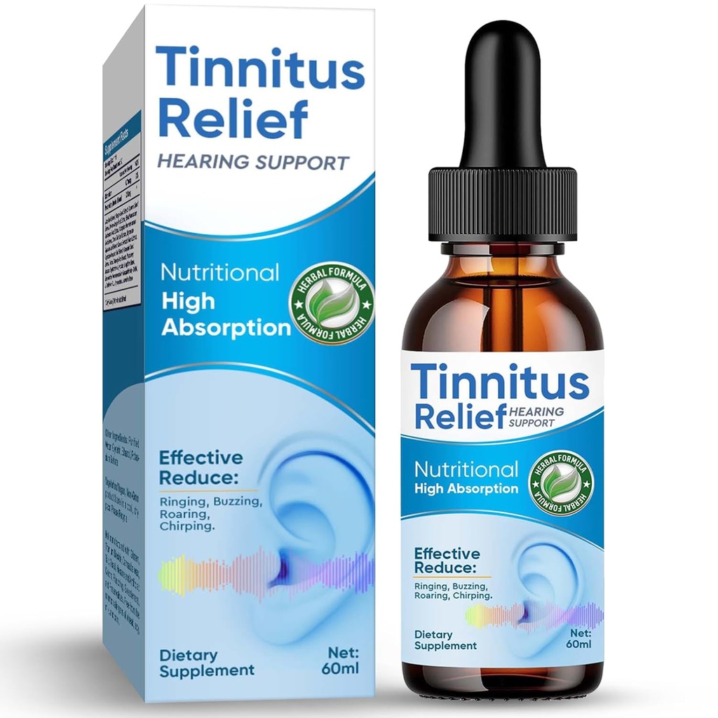 Tinnitus Relief for Ringing Ears, Natural Ingredients Tinnitus Relief Ear Drops for Ear Infection,Herbal Eardrops for Adults, Children,Reduce Ear Noise > Mejorar el Audiing,60ml-Blue