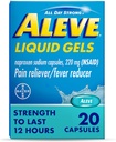 Aliviador de dolor de aleve &amp; Reductor de fiebre Líquida, Naproxen Sodium, Alivio del dolor, 20 Cuenta