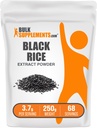 BulkSupplements.com Pólvora de Extracto de Arroz Negro - Pólvora de Arroz Negro, Suplemento Gratuito Desenflavorado, 3.7g por Serving, 250g (8.8 oz) (Pack of 1)